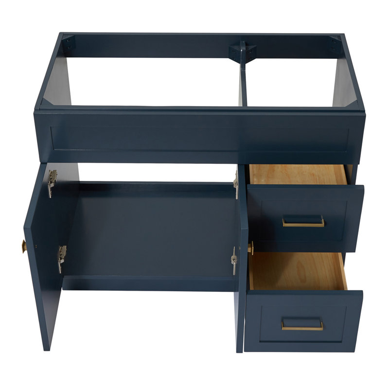 Base de meuble-lavabo double 42 po Paulla, Bleu minuit