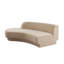 Zema Curved Left Facing Sofa Chaise, Modular Design, Camel Brown Fabric, 84 Inch-115685974