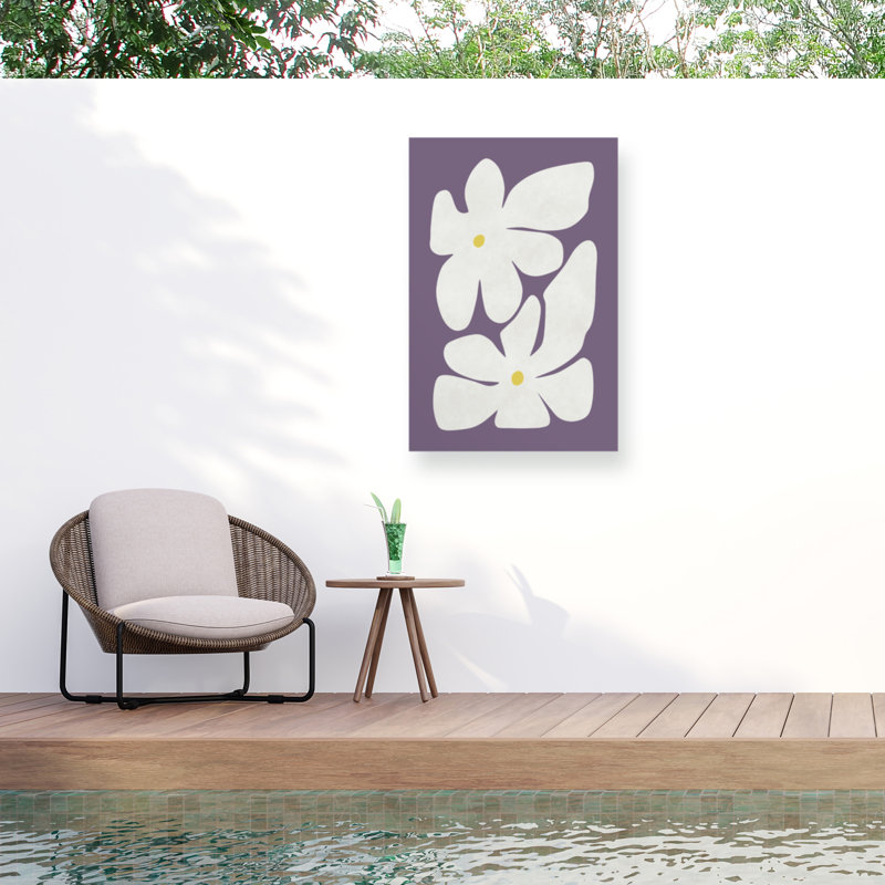 Amini54  White Narcissus Flower Outdoor  Canvas, H 12 po x l 19 po