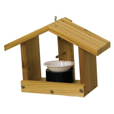 Stovall Wood Hanging Hopper Bird Feeder 