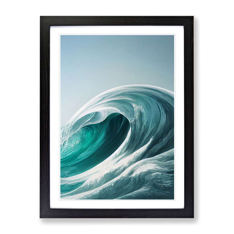 XV1022-5210X Wave Of The Ocean No.1 - Single Picture Frame Print, Black Framed, 46cm H x 34cm W