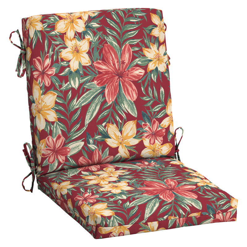 ARDEN Outdoor Dining Chair 3.5" Cushion, 3.5" H x 16.5" W x 18" D, Ruby Clarissa