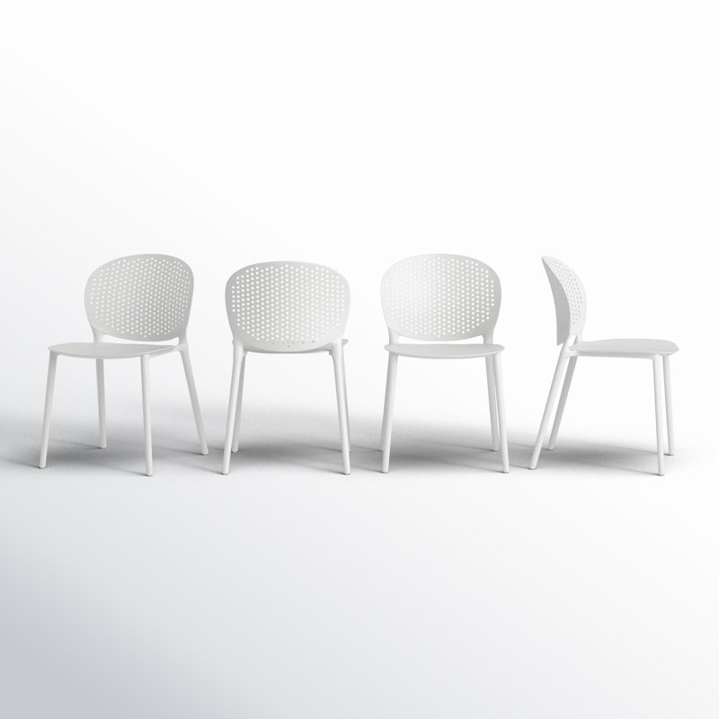 Bailey Stacking Patio Dining Chair, White