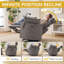 Fauteuil inclinable rond pivotant avec appui-tête réglable, alimentation et options manuelles-481345625-481345628