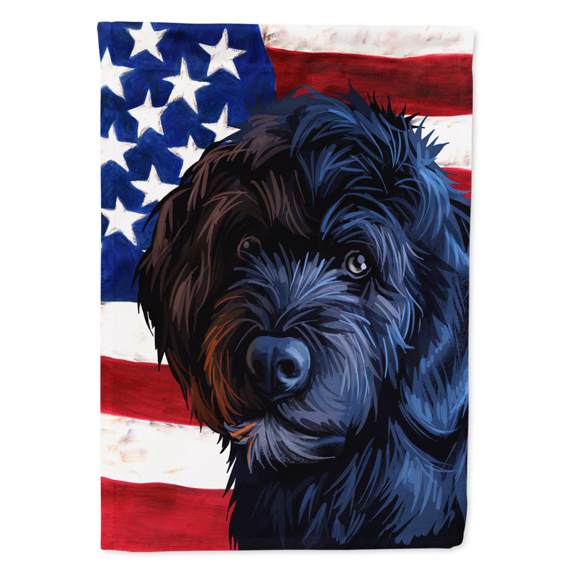 Polyester à 2 côtés 28 x 40 po drapeau maison, Chien d'eau portugais