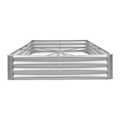 Lit de jardin surélevé en métal Galvalume, grande boîte à fleurs rectangulaire de 12 x 4 x 1 pi pour la culture et l'aménagement extérieur