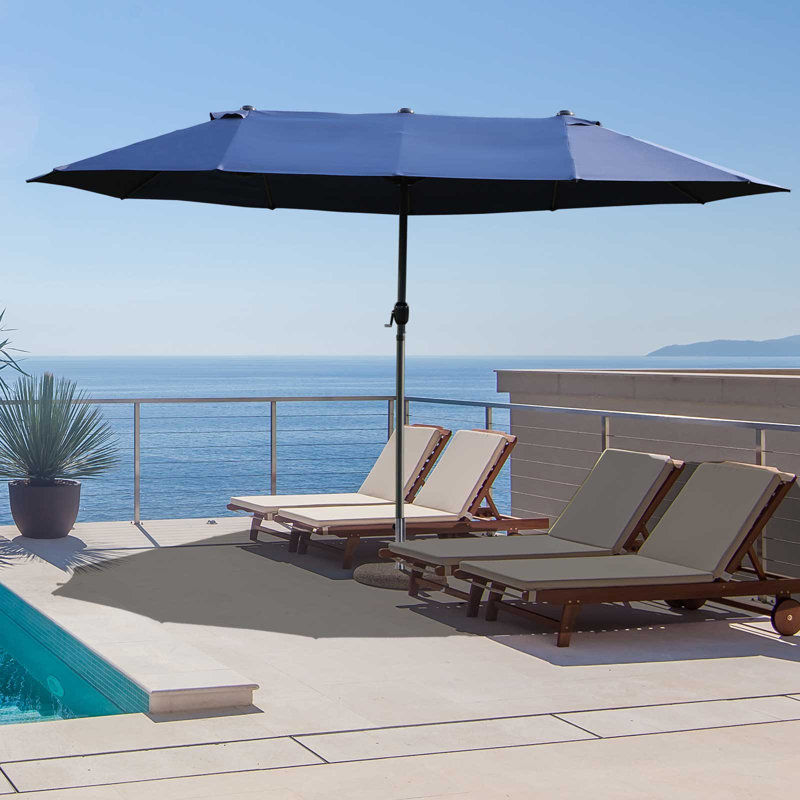 Parasol de plage 15 pi Madisyn, Bleu
