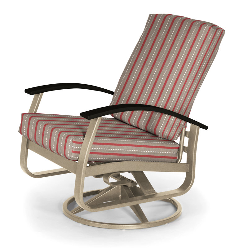Belle Isle Outdoor Swivel Lounge Chair, Black P70, Cast Slate Sunbrella® Plainweave, Textured Snow