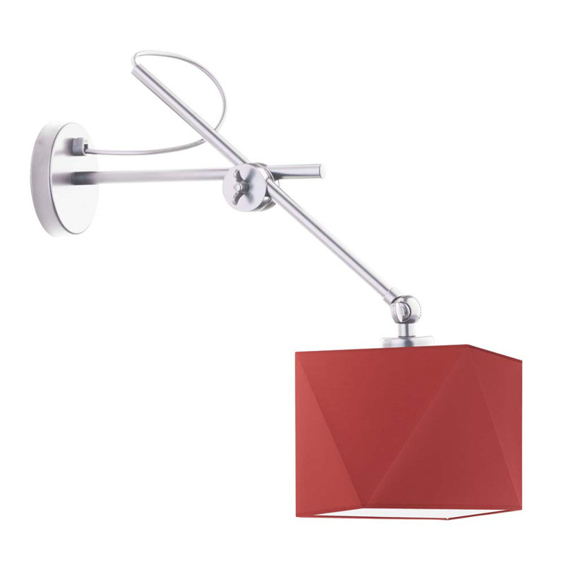 Asellus Steel Armed Sconce, Silver, Red