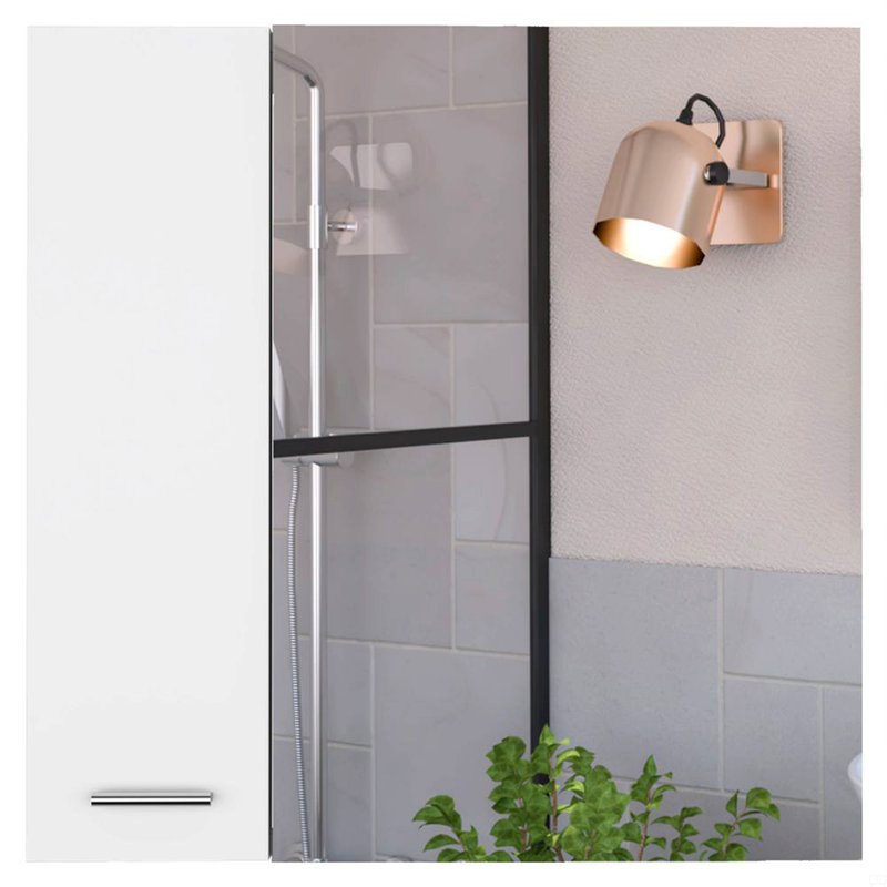 Pharmacie, quatre tablettes internes, porte double, Blanc