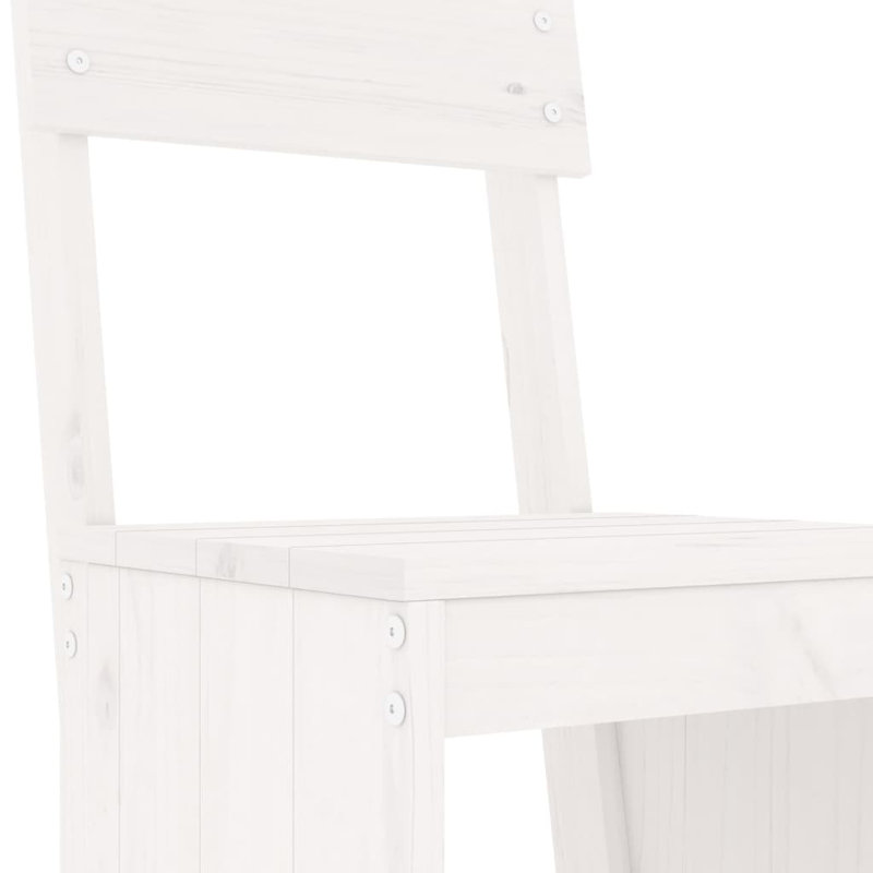 Azmira Brayden Studio Bar Set with Wood Frame and Solid Wood Outer Material, White