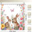 Rideaux de douche Watercolor Bunny, L 72 po x l 72 po, rose et blanc