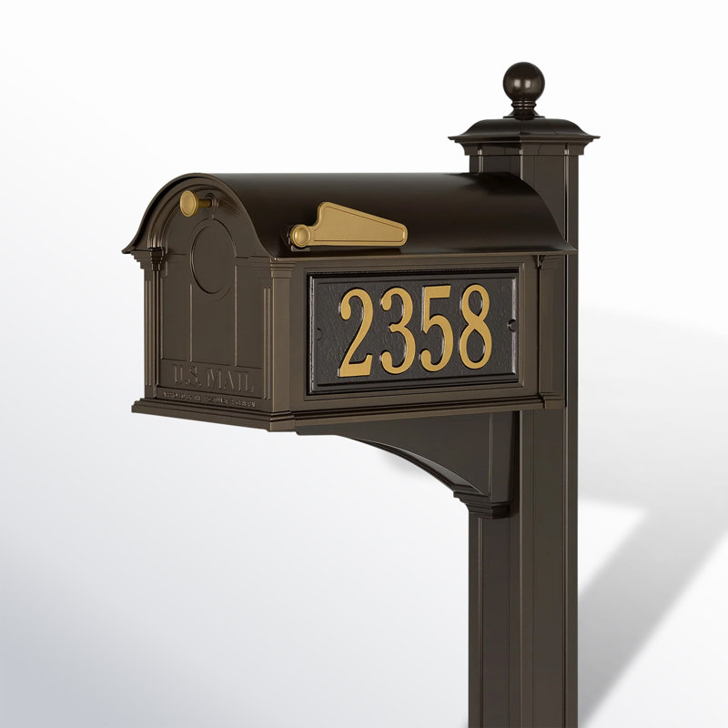 Balmoral Post Mounted Mailbox, Bronze, Yes