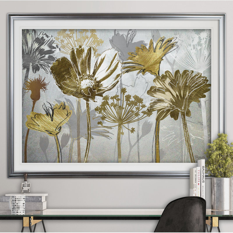 « champ d’été », reproduction de peinture à l’acrylique encadrée, Argent, H 30 po x l 40 po x P 1,5 po