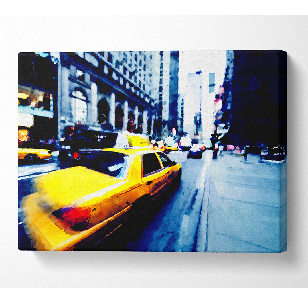 New York City Yellow Cab Blur - Kunstdrucke auf Leinwand