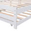 Lit plateforme double ajustable avec lit gigogne blanc et pin-1595318545