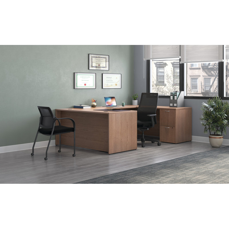 Mod U-Desk, Sepia Walnut