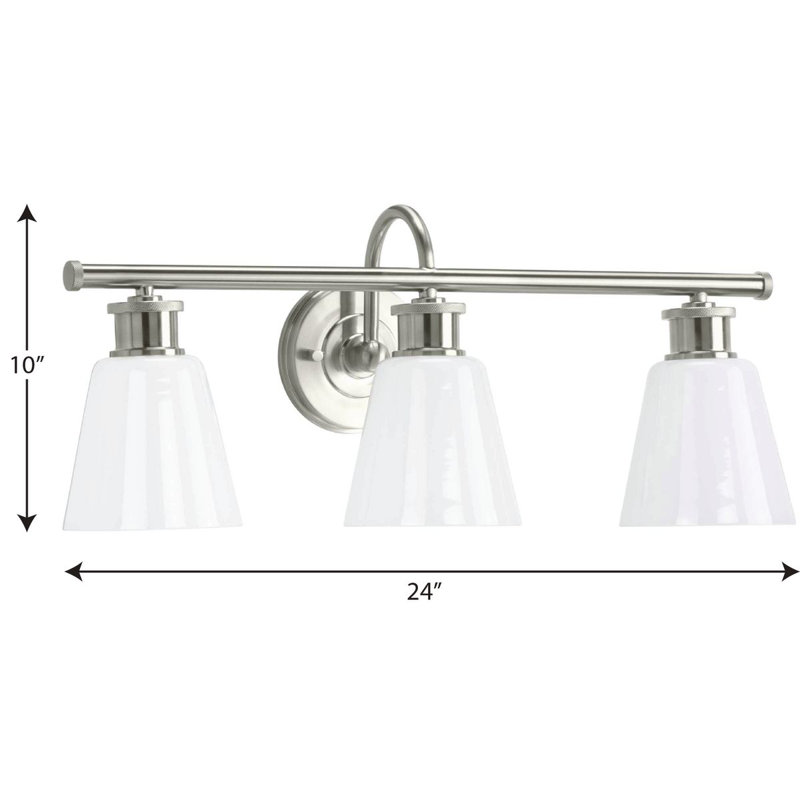 Hollymead 3 - Light Dimmable Vanity Light, Brushed Nickel