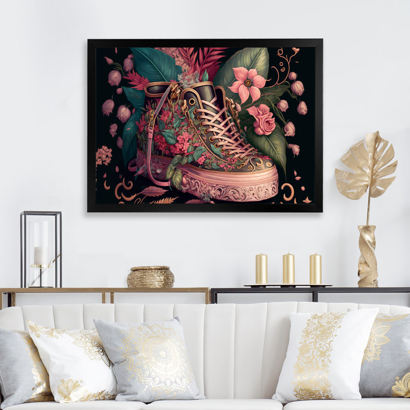 - Art mural sur toile tendance, H 12 po x l 20 po x P 1 po, Impression noire sur toile encadrée