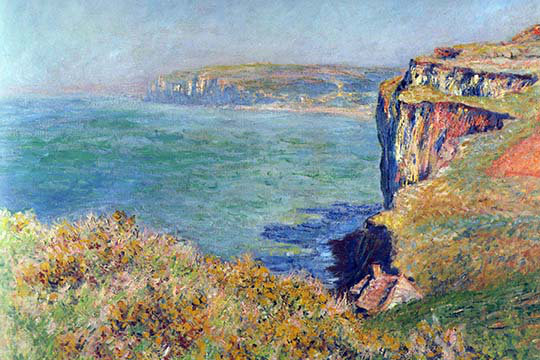 Falaises à Varengeville par Claude Monet - reproduction imprimée, 24 po x 36 po