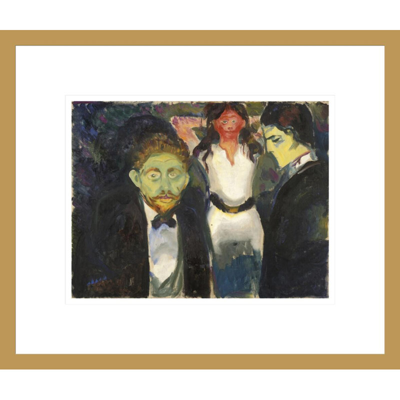 «Jealousy» par Edvard Munch - impression giclée encadrée, H 13,75 po x l 16,2 po