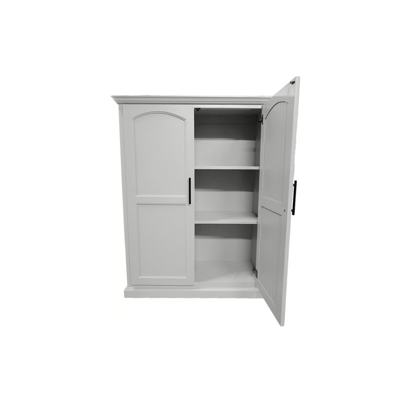 Garde-manger moderne avec portes arquées, Blanc brillant