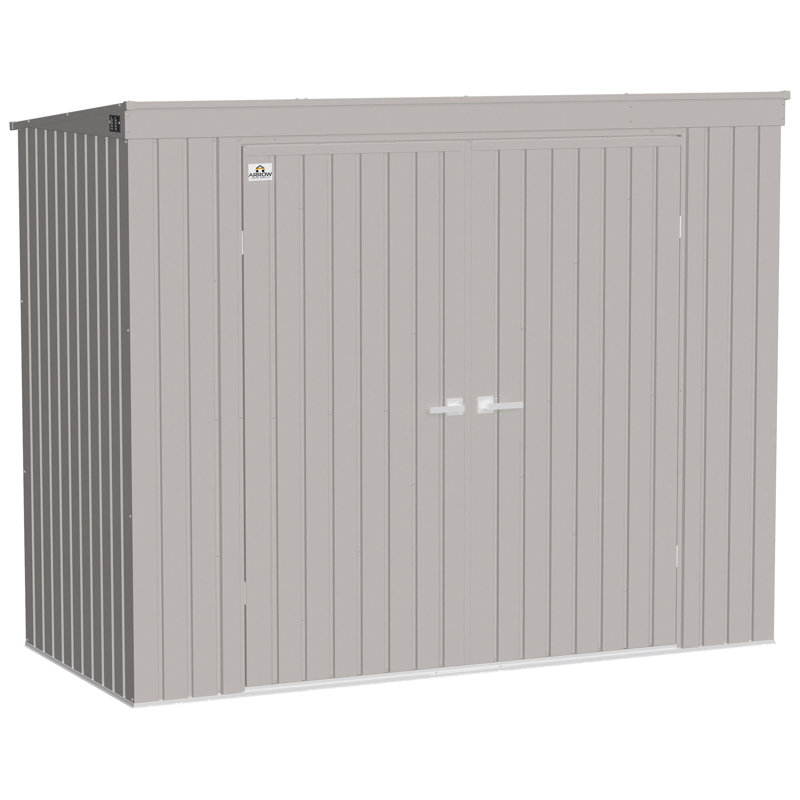 Cool Grey 8-ft x 4-ft Galvanized Steel Storage Shed Kit