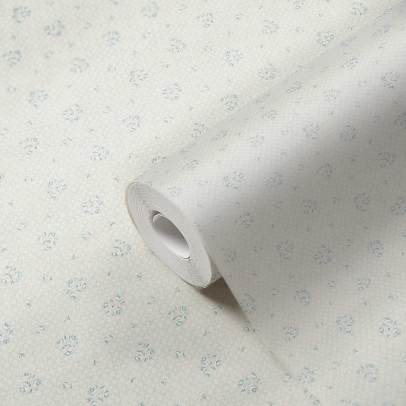 Maison Charme Vintage Rose Motif 10.05m x 53cm Wallpaper Roll, Navy