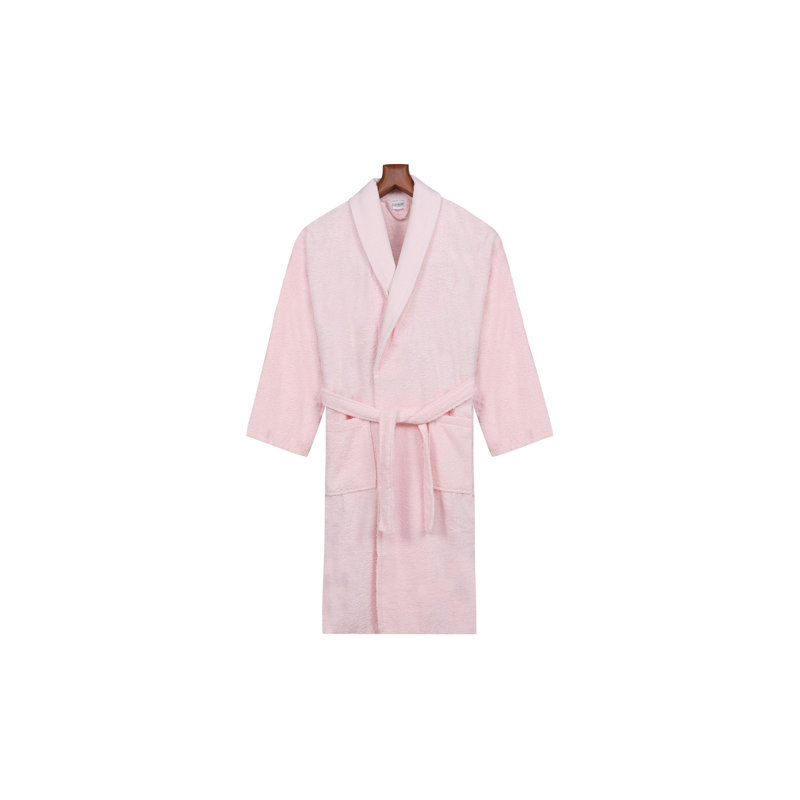 Peignoir au-dessus du genou 100% coton avec poches Leong, Rose, TG