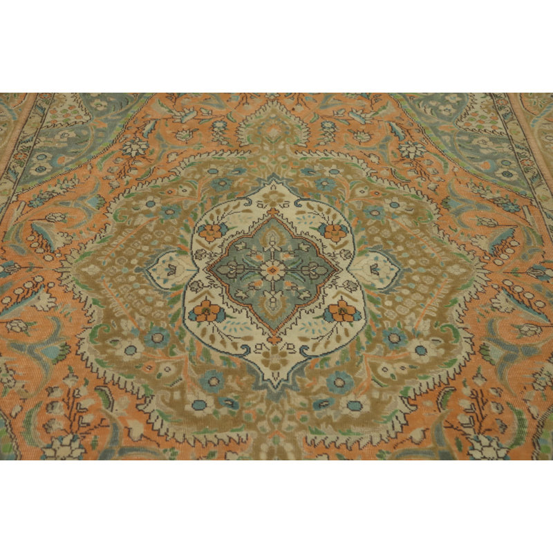 Tapis traditionnel floral fait à la main 6 x 9