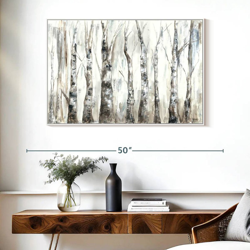 Winter Aspen Trunks - neutre, Cadre flottant blanc, 40 po x 27 po
