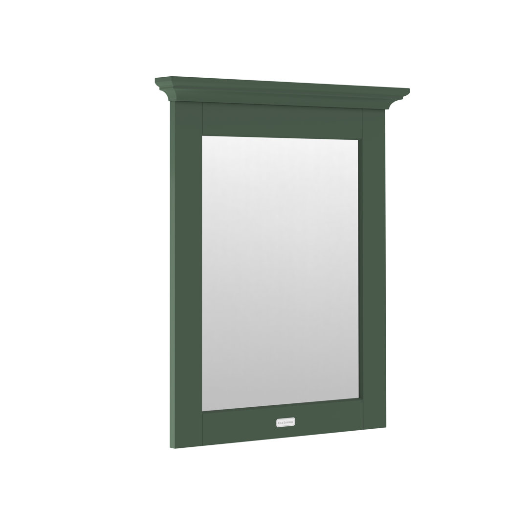 Old London Hunter Green Matt Flat Mirror With Decorative Top Moulding | | Glass/Mdf | 600Mm - Image 2