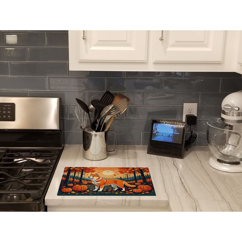 Akita Fall Glass Cutting Board Large