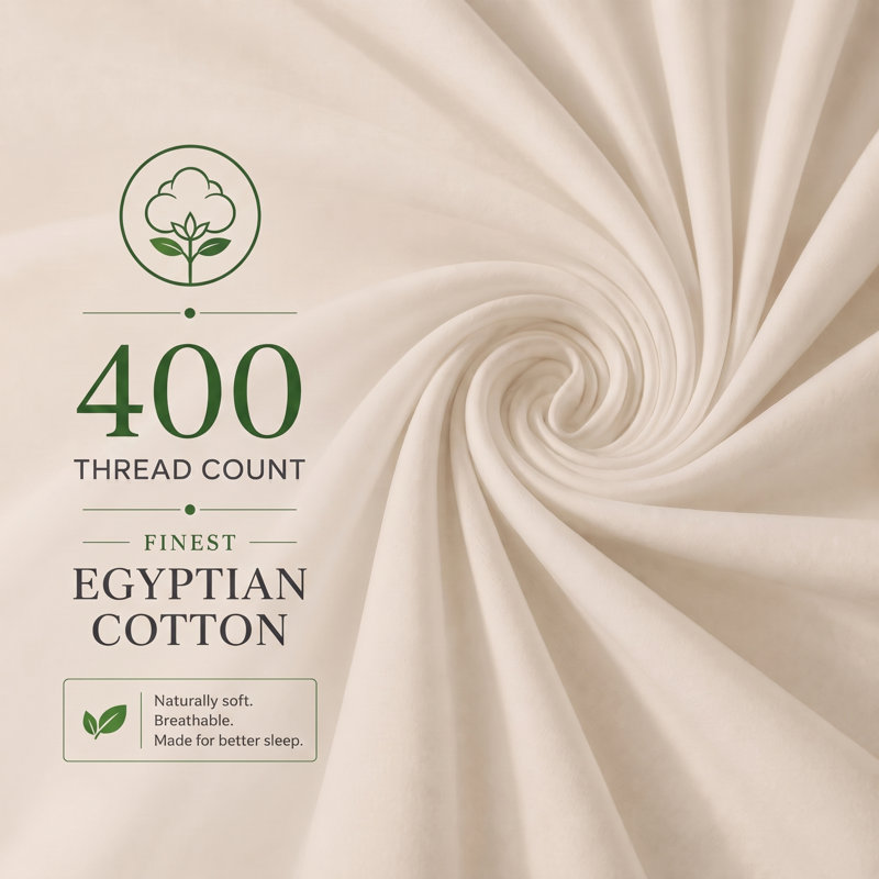 Luxury 400 TC Egyptian Cotton Pillowcases 2 Pack – Soft, Breathable & Hypoallergenic, Taupe