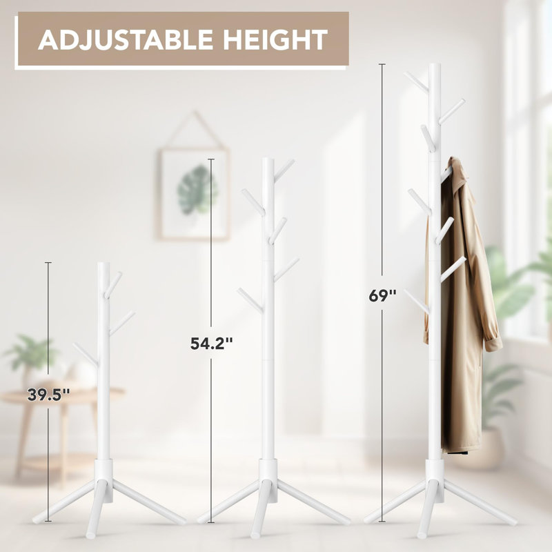 Portemanteau en bois pour portemanteau, Blanc