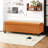 Storage In Burnt Orange Velvet With Room For Extra Blankets, On Dark Brown Birch Wood Legs, Can Withstand 250 Lbs Bench Lid And Considerable Legs Finish, Weight Limit