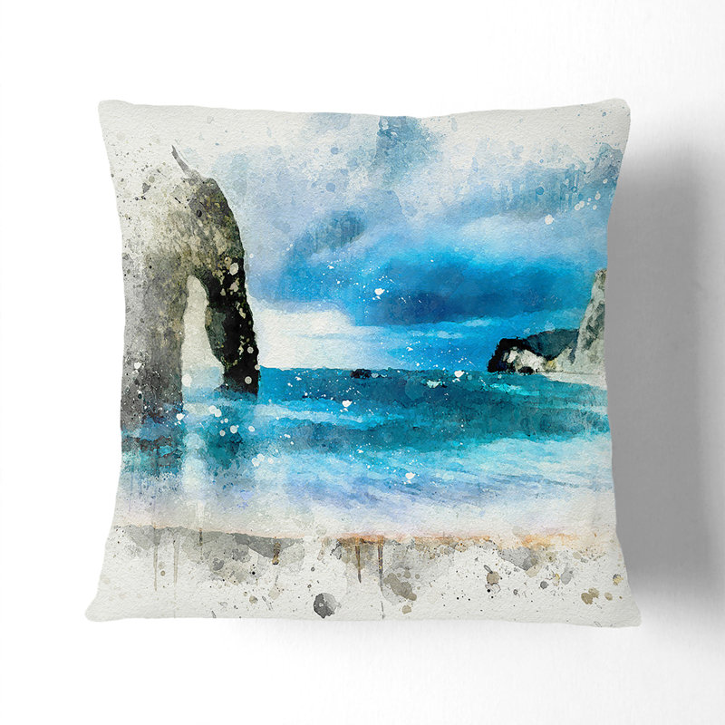 Square Throw Cushion, Stone, 40cm H x 40cm W x 15cm D