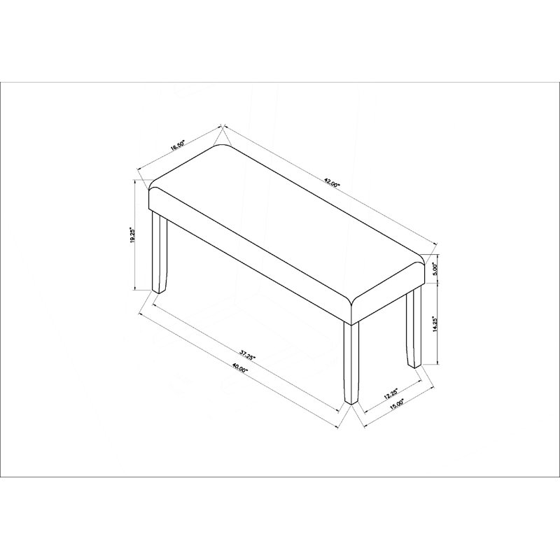 Banc de salle à manger rembourré Modern