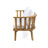 2 - Person Outdoor Acacia Wood Patio Seating Group With Cushions And Coffee Table For Porch, Garden, Backyard, Balcony, Teak Finish, White