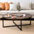 Kersh 42" Round Solid Acacia Wood Coffee Table with Metal Sled Legs