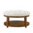 Large Round Upholstered Tufted Linen Ottoman Coffee Table-100948653