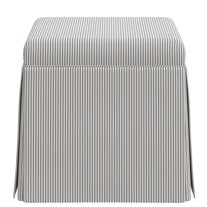 Jebb Upholstered Storage Ottoman, Oxford Stripe Charcoal