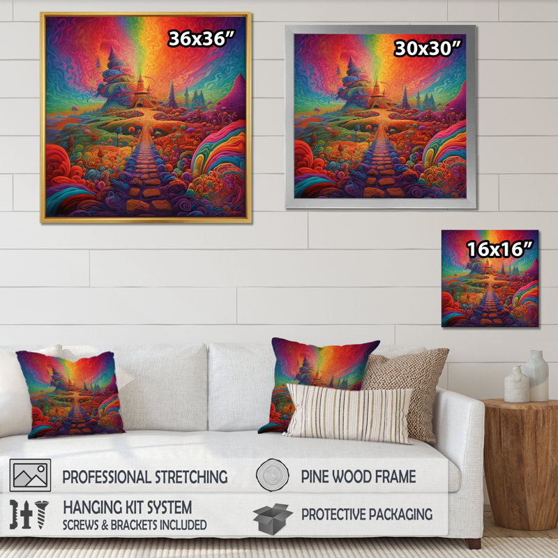 «The Obstacle Is Path Dreamy Rainbow Mountains I», reproduction sur toile, Toile tendue, 30" H x 30" W