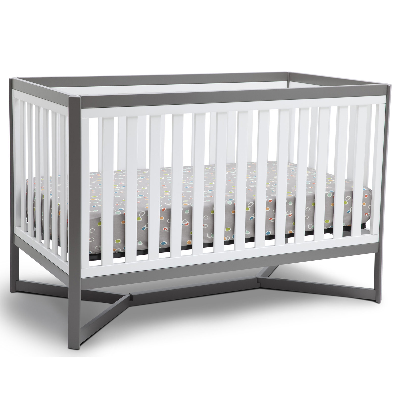 Tribeca 4-in-1 Convertible Crib, White/Gray