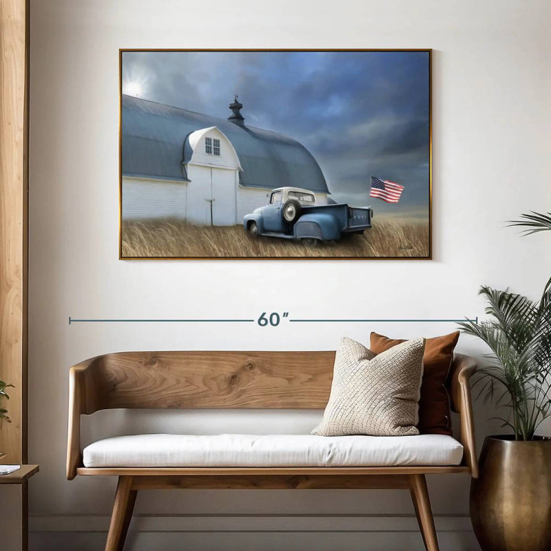 «Let Freedom Reign», 46 po x 31 po, Cadre flottant doré