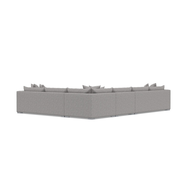 Sectional, Gray Polyester, 32.5" H x 157" W x 120.5" D