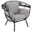 Chaise de patio moderne avec auvent rétractable et coussins Akendra - Gris-1605448935