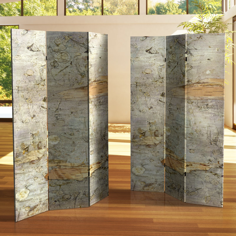 Shadow 3 Panel Room Divider, Birch Bark