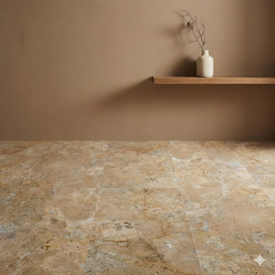 Carreau de 12 po x 24 po dans un marbre naturel jaune-beige doré, avec une finition polie, un matériau en pierre véritable pour les planchers et les murs, emballé 4 carreaux par boîte.
