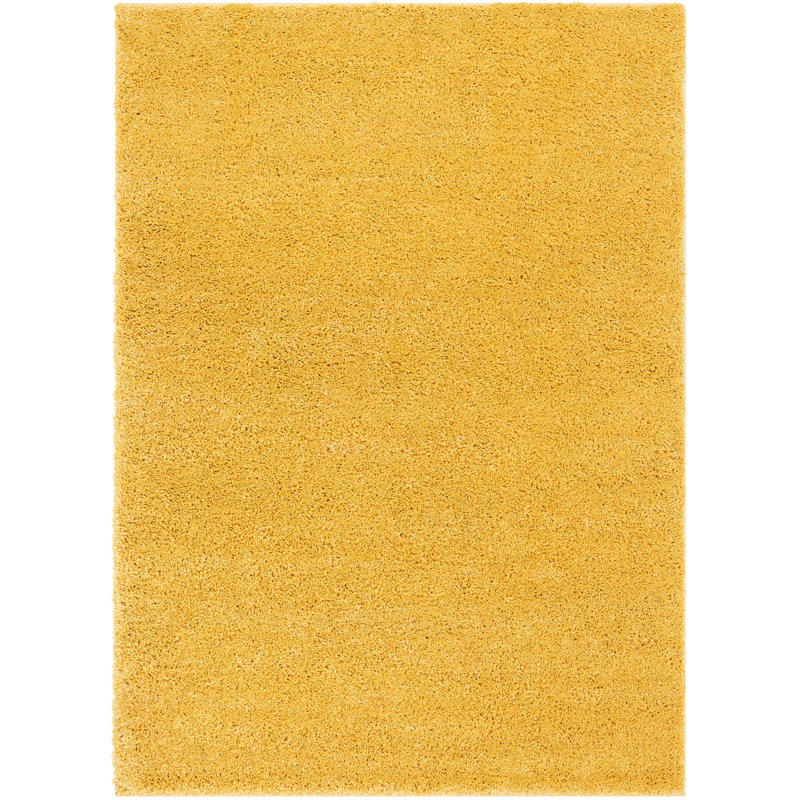 Tapis jaune à poils longs Marandia Piper, Rectangle 3 pi 11 po x 5 pi 3 po